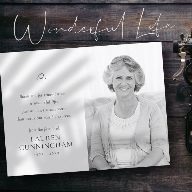 Memorial Simple Minimalist Modern Photo Postcard (Creator Uploaded)