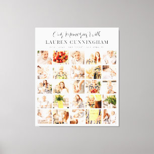 Memorial Simple Modern Minimalist 25 Photo Collage Canvas Print