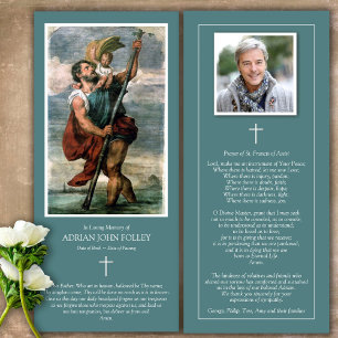 Memorial St Christopher Funeral Thank You Card