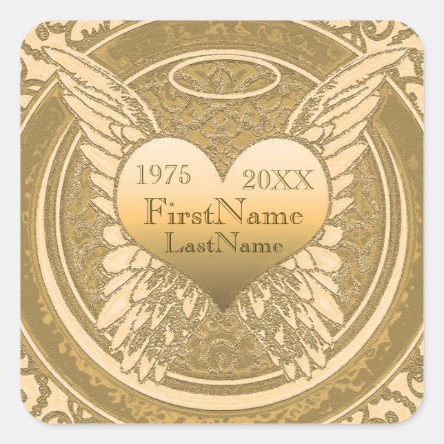 Memorial Sticker | Add Name |Gold Foil Look (Front)