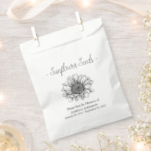 Memorial Sunflower Seed Funeral  Favour Bags