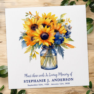 Memorial Sunflowers Seed Packet Custom Funeral  Envelope