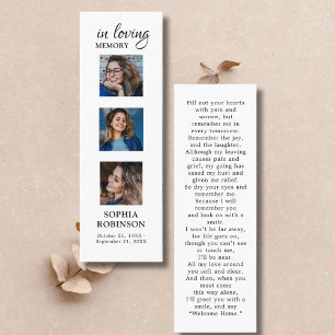 Memorial Sympathy 3 Photo Funeral Prayer Bookmark Mini Business Card