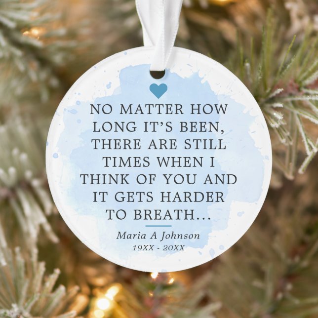 Memorial Sympathy Keepsake Saying Photo Acrylic Ornament (Tree)