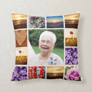 Memorial Sympathy Photo Collage Keepsake Cushion