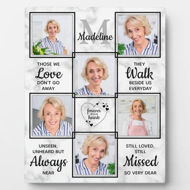 Memorial Sympathy Quote 6 Photo In Loving Memory Plaque (Front)