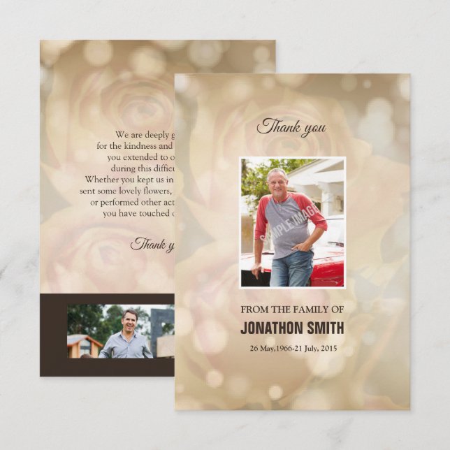 Memorial Thank You Card (Front/Back)