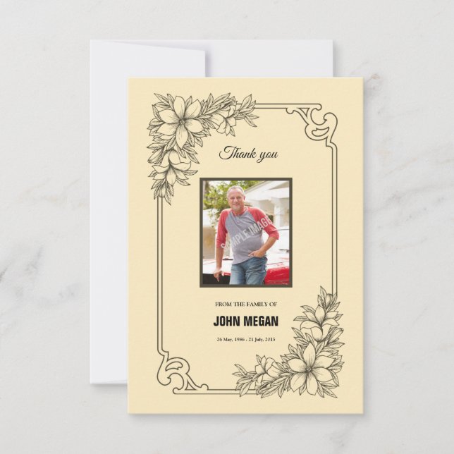 Memorial Thank You Card (Front)