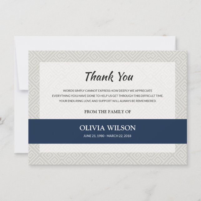 Memorial Thank You Card (Front)