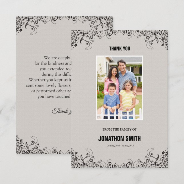 Memorial Thank You Card (Front/Back)