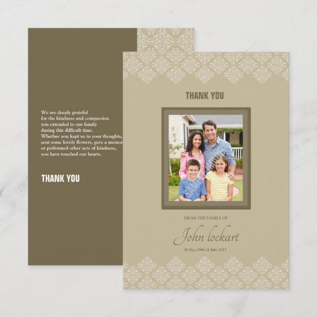 Memorial Thank You Card (Front/Back)