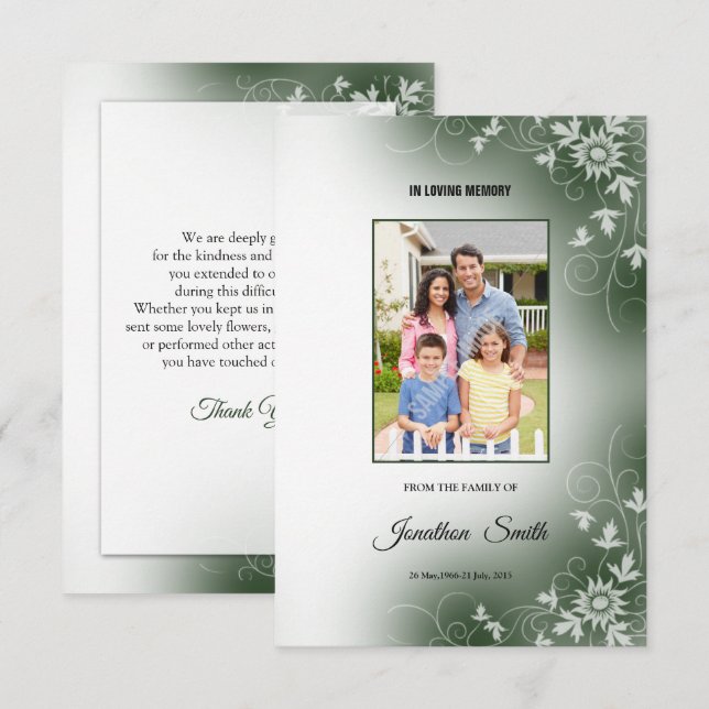 Memorial Thank You Card (Front/Back)