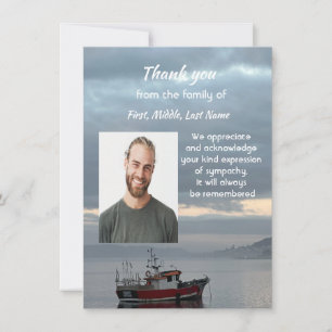 Memorial Thank You Fishing Fisherman Card