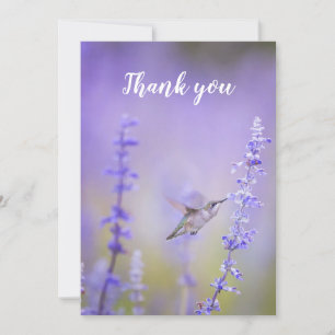 Memorial Thank You Hummingbird Lavender Invitation