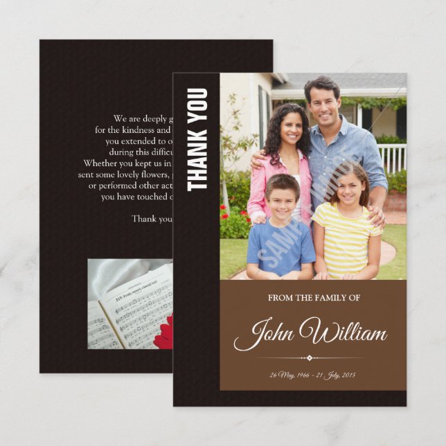 Memorial Thank You Photo Card (Front/Back)