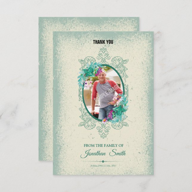 Memorial Thank You Photo Card (Front/Back)