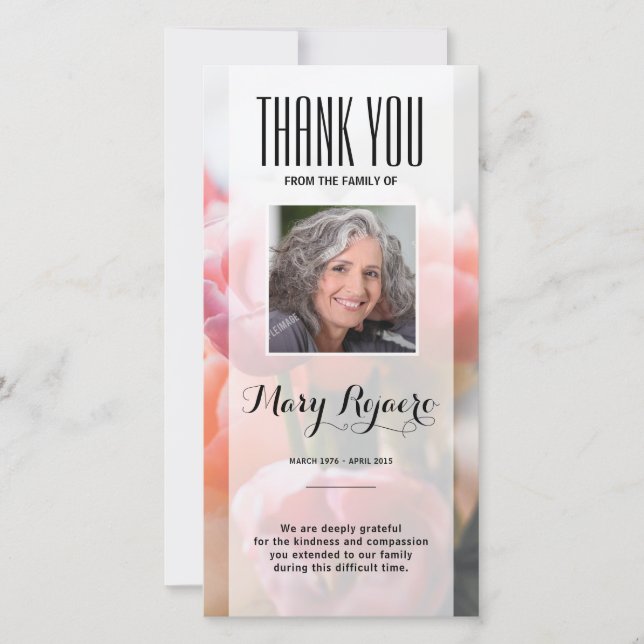 Memorial Thank You Photo Card (Front)