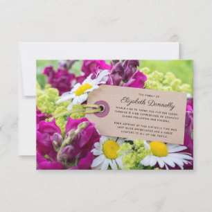 Memorial Thank You   Purple Snapdragon & Daisy Card