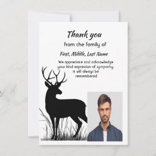 Memorial Thank You Stag Deer Hunter Outdoors Card