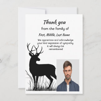 Memorial Thank You Stag Deer Hunter Outdoors Card