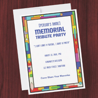 Memorial Tribute Funeral Party Invitation