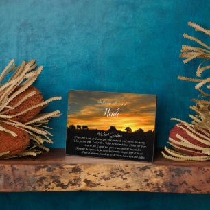 Memorial Tribute Name Spiritual Poem Horse Sunset  Plaque