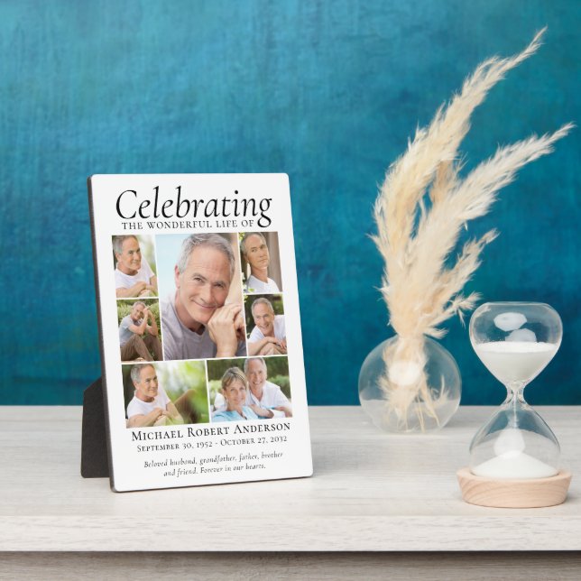 Memorial Tribute Photo Collage Keepsake Plaque (Side)