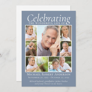 Memorial Tribute Photo Collage Keepsake Thank You Card