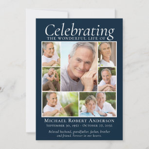 Memorial Tribute Photo Collage Keepsake Thank You Card