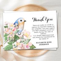Memorial Watercolor Floral Bird Sympathy Funeral 