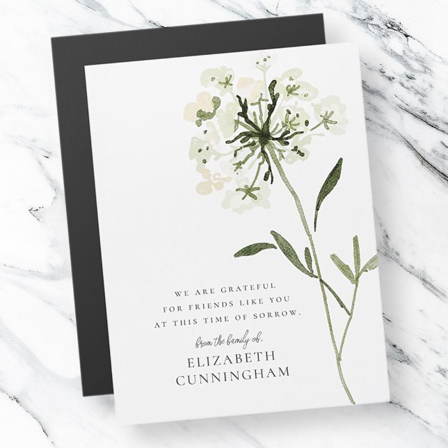 Memorial Watercolor Flower Botanicals Thank You (Creator Uploaded)