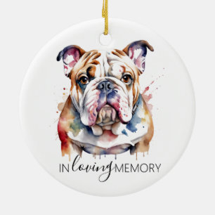 memorial watercolour Bulldog ornament