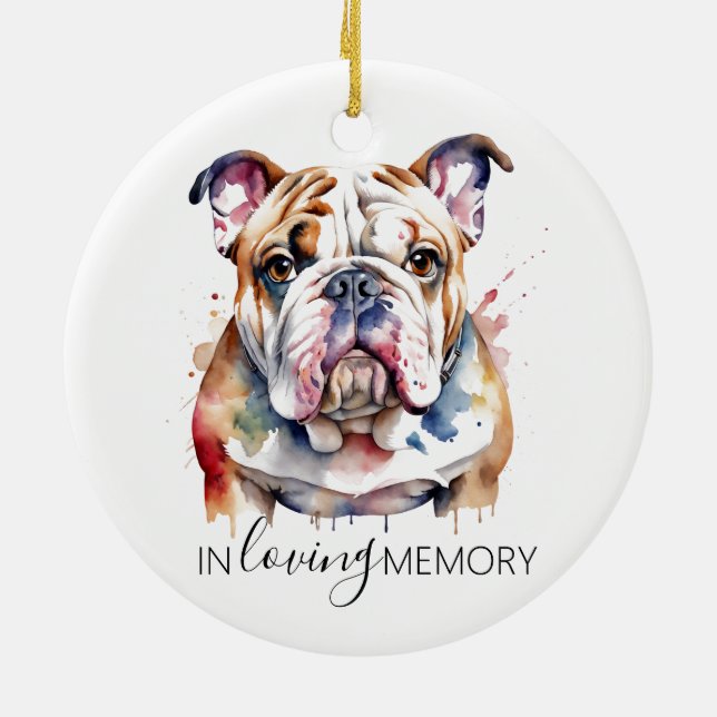 memorial watercolour Bulldog ornament (Back)