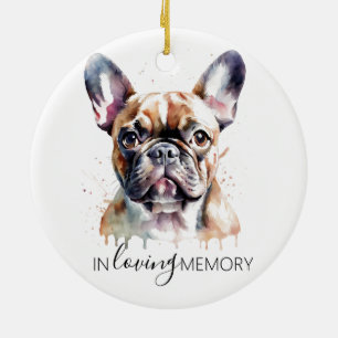 memorial watercolour French Bulldog ornament