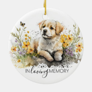 memorial watercolour golden retriever ornament