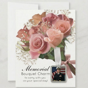Memorial Wedding Bouquet Charm  Card