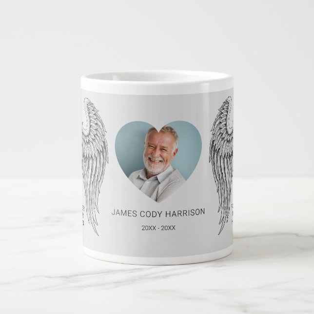 Memorial Wings Photo Large Coffee Mug (Front)