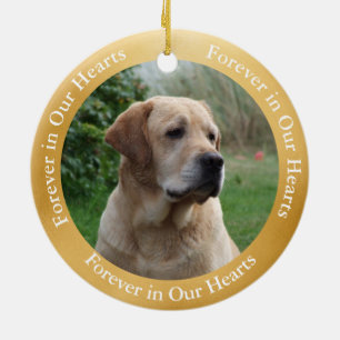 Memorial Yellow Lab Angel Art Custom  Ceramic Tree Decoration