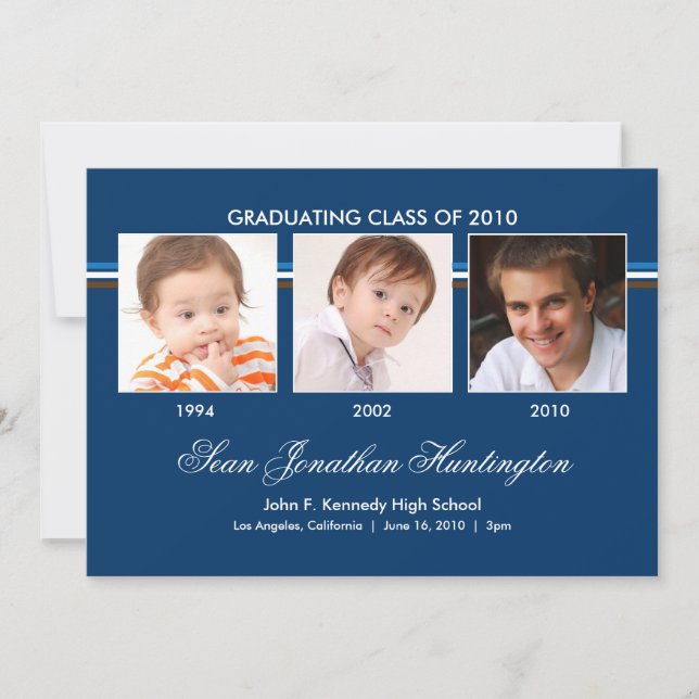 Memories 3 Photo Graduation Announcement (Front)