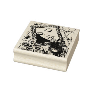 Memories Abstract woman Surreal Original art Rubber Stamp
