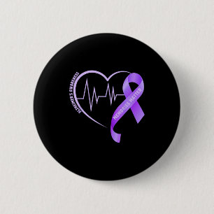 Memories alzheimer’s awareness purple ribbon 6 cm round badge