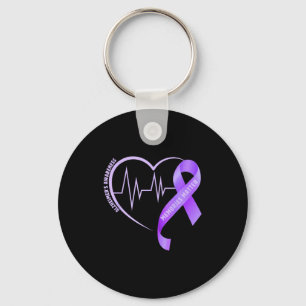 Memories alzheimer’s awareness purple ribbon key ring