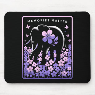 Memories Alzheimers Awareness Purple Elephant Mouse Mat