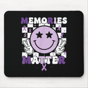 Memories alzheimer's awareness purple ribbon  mouse mat
