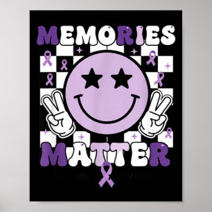 Memories alzheimer's awareness purple ribbon  poster