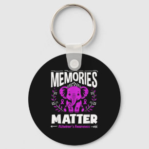 Memories alzheimer's awareness support elephant  key ring