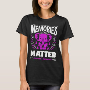 Memories alzheimer's awareness support elephant  T-Shirt