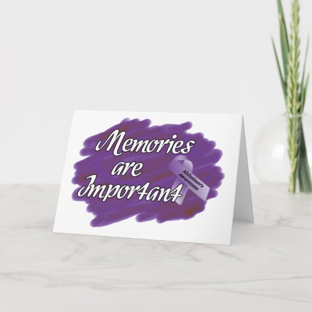 Memories are Important Alzheimer Awareness Purple  Card (Front)