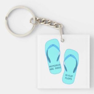 Memories are made in flip flops, summer design key ring