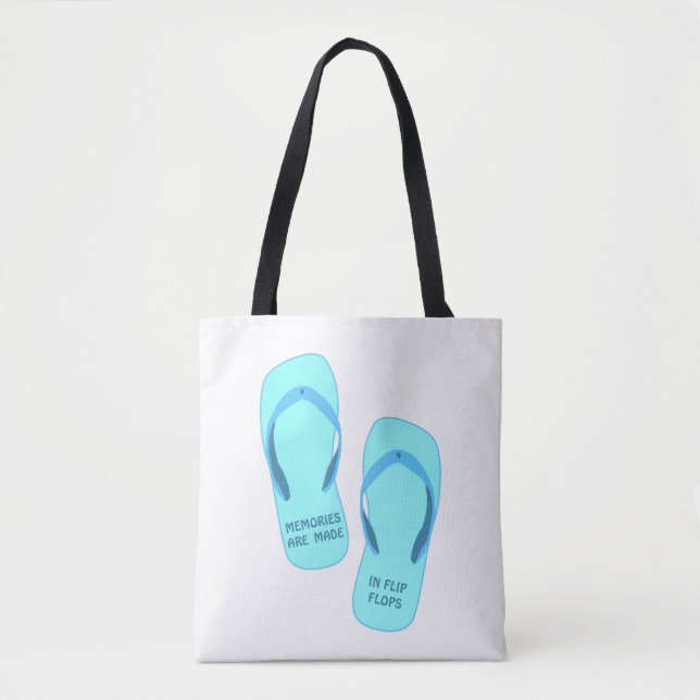 Memories are made in flip flops, summer design     tote bag (Front)